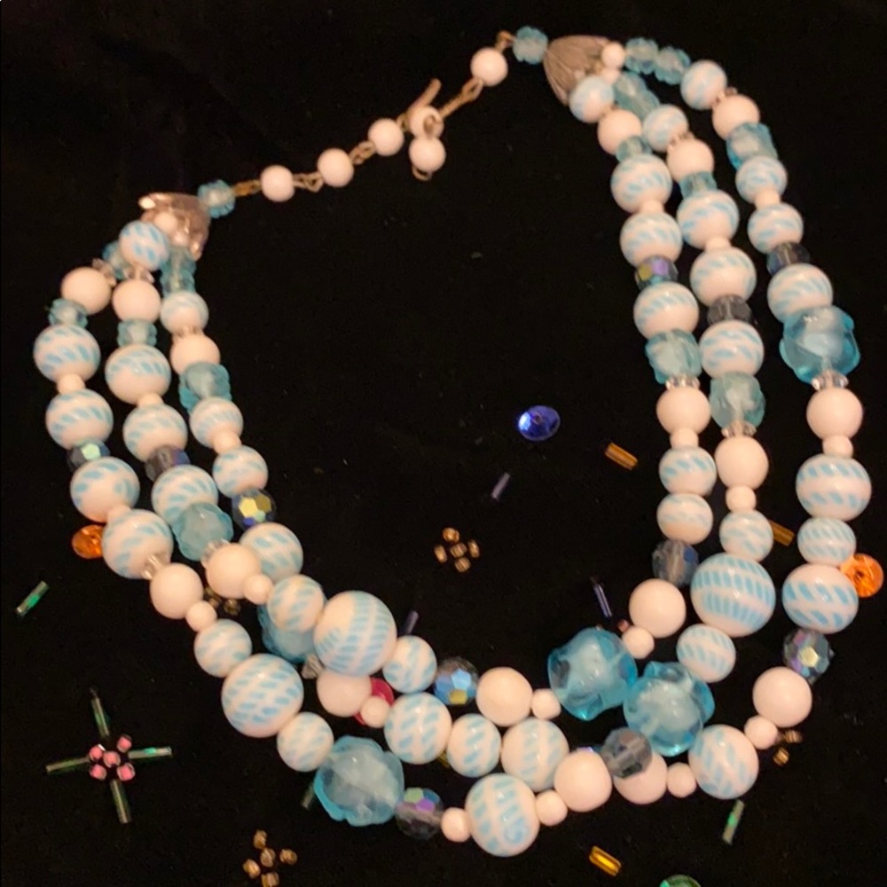 Vintage Alice Caviness art glass collar necklace